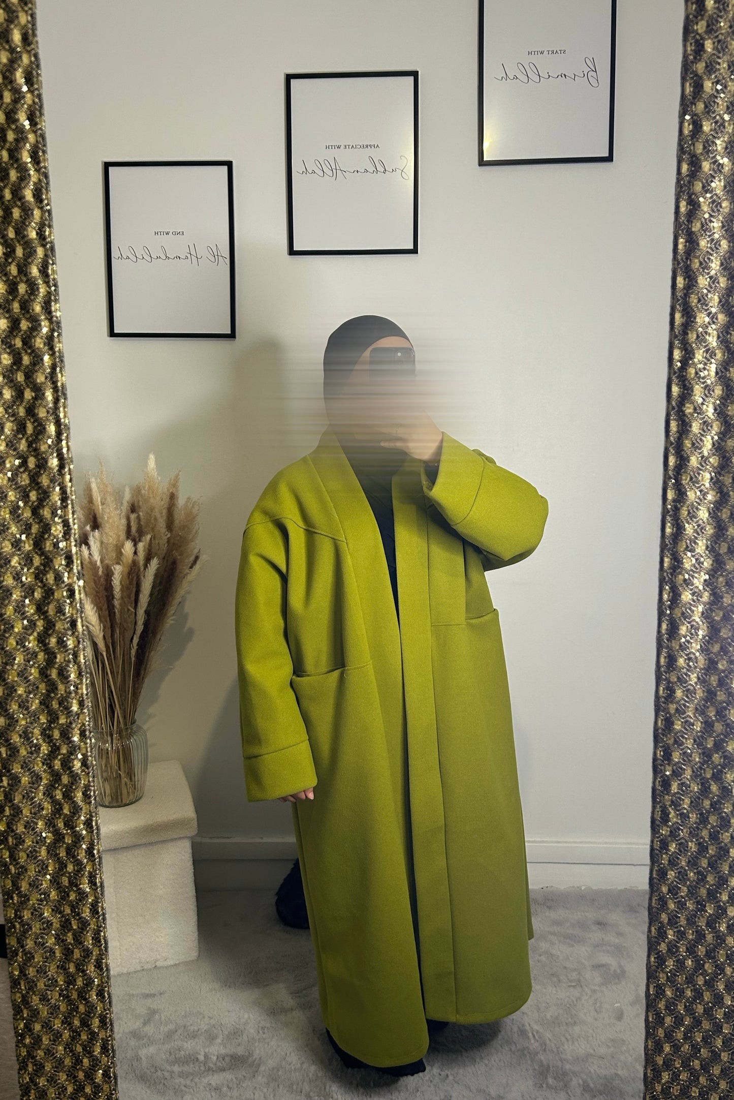 Manteau vert olive oversize