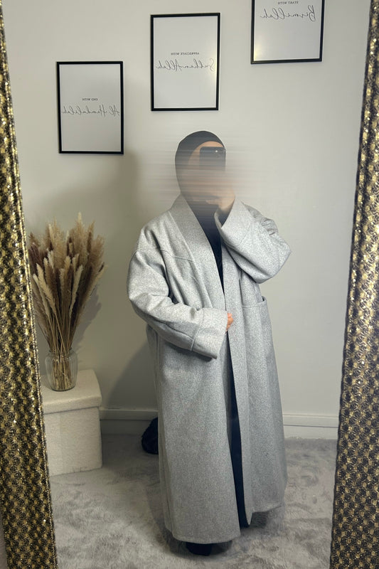 Manteau gris oversize