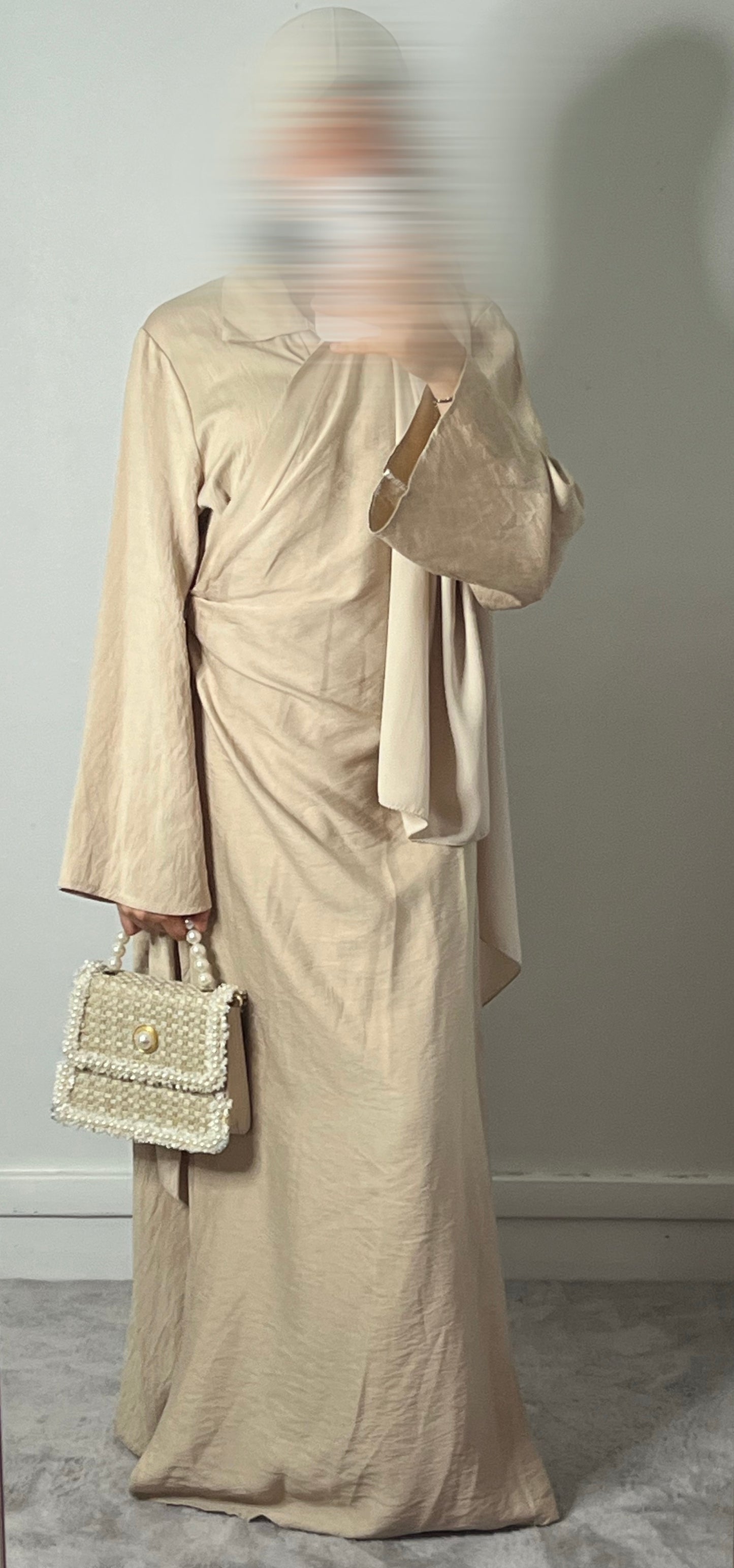 Robe Beige effet lin