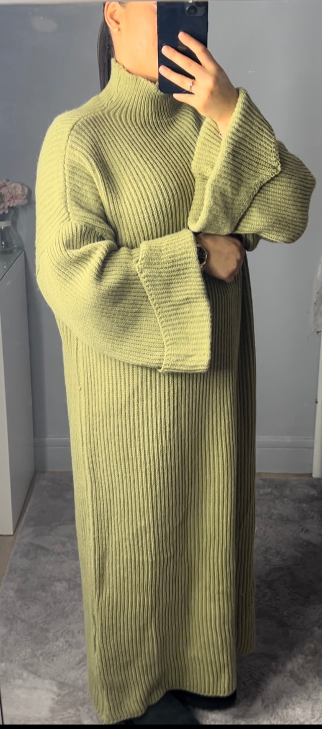 Robe en maille Verte